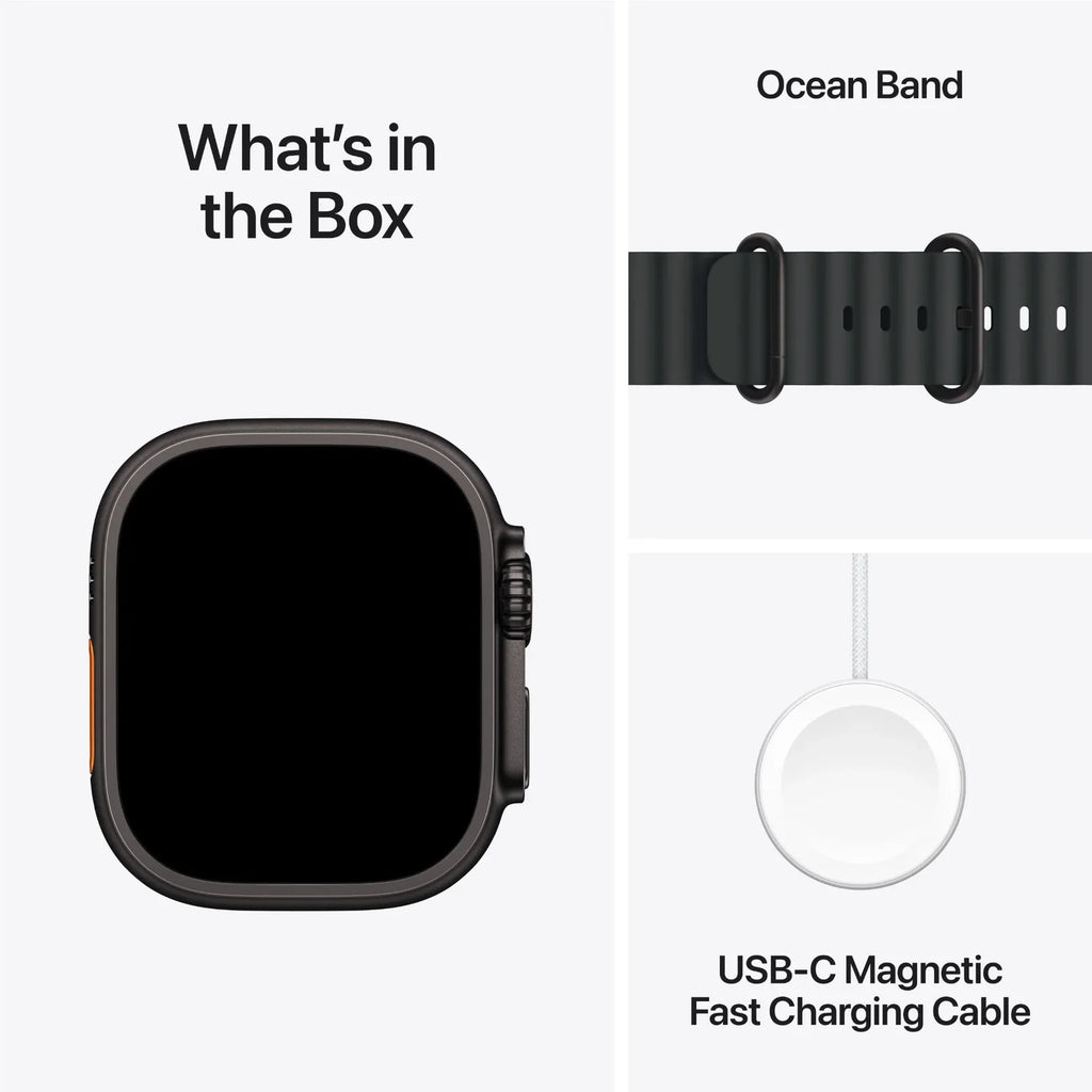Apple Watch Ultra 3 49mm Black Titanium Case GPS + Cellular Ocean Band (Black)